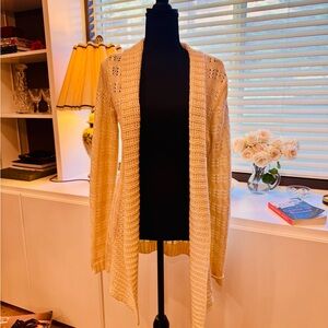 Coldwater Creek Beige Open-Front Cardigan